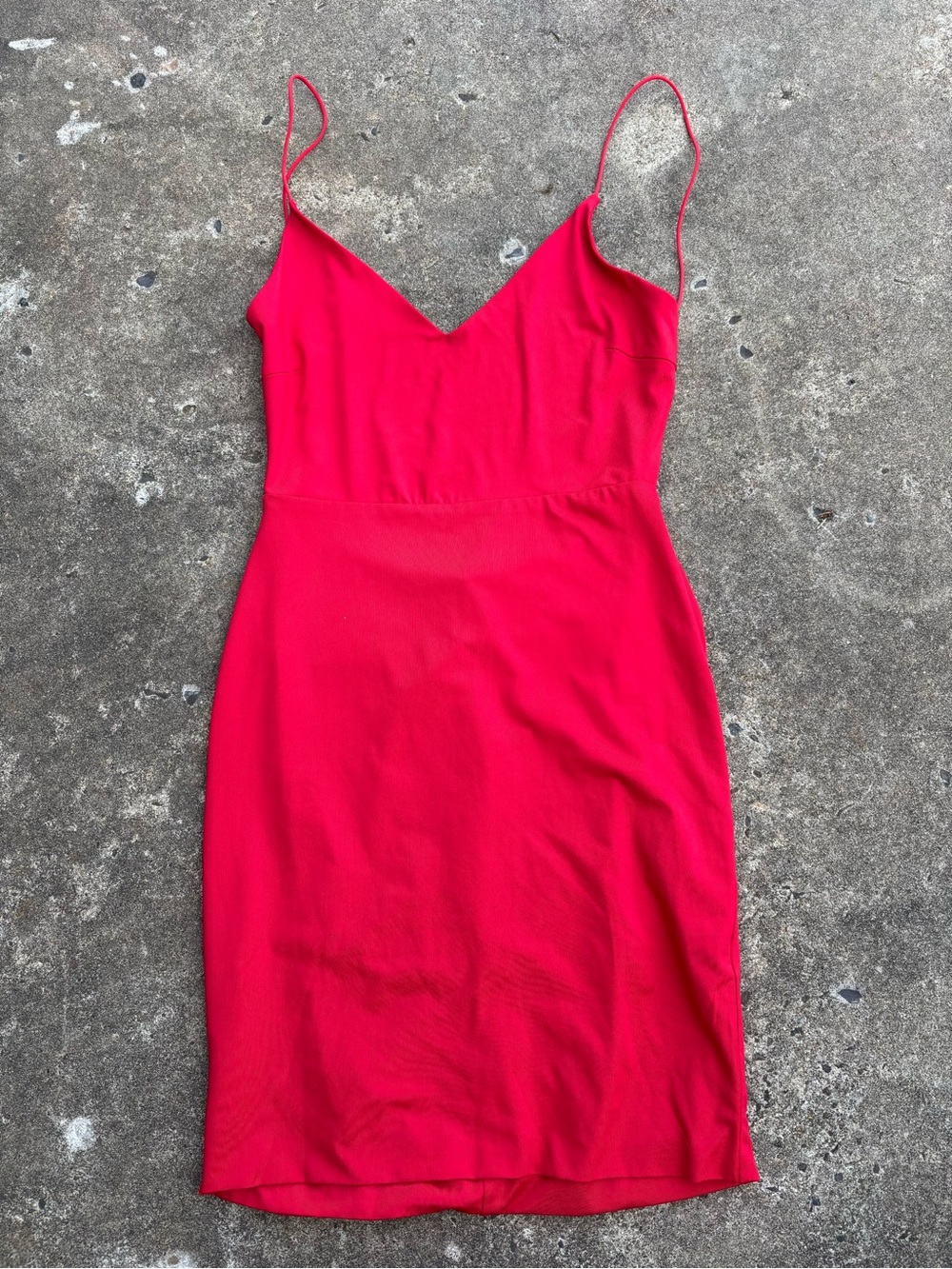 Blush red  Spaghetti Strap V-Neck Mini Dress